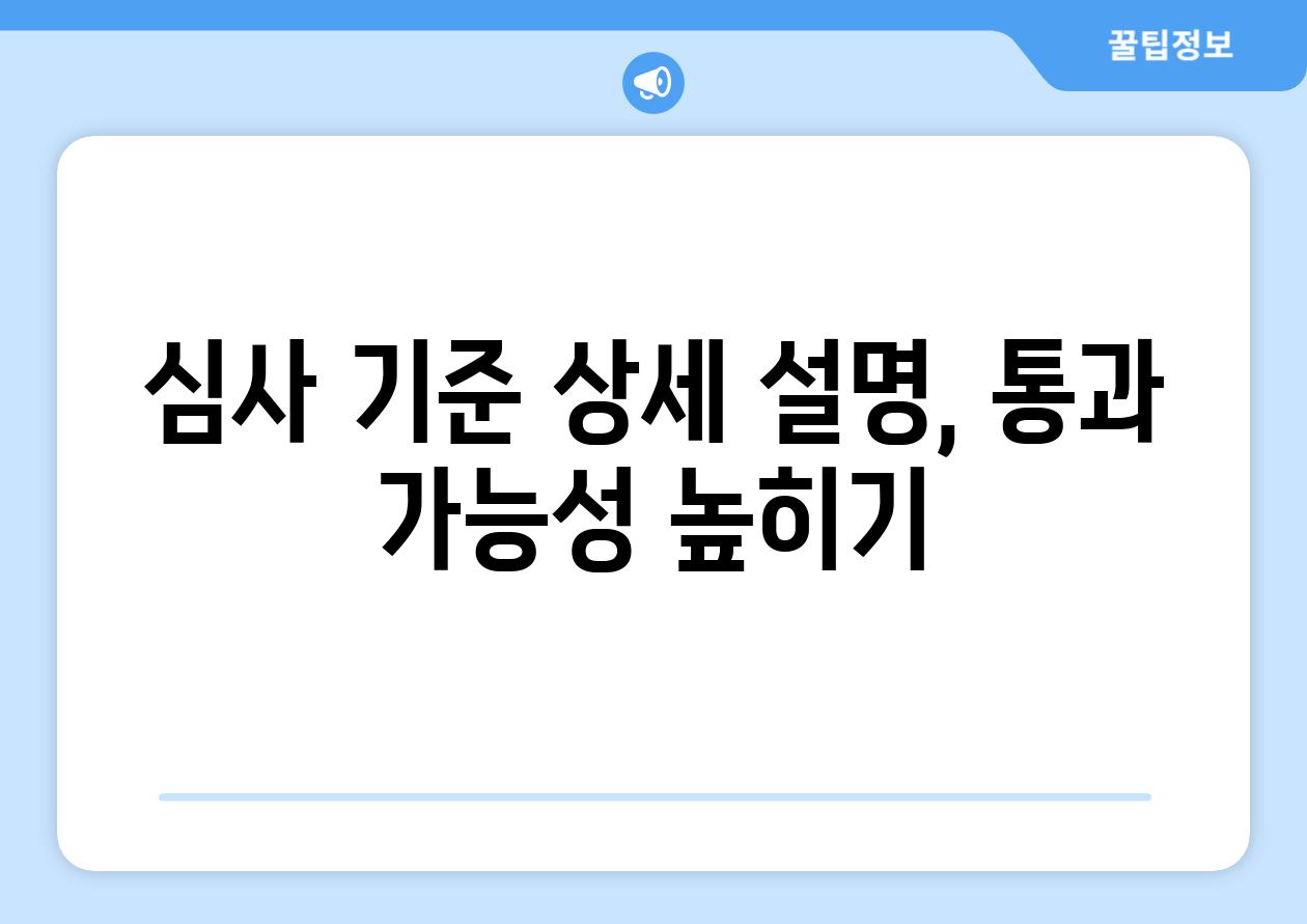 심사 기준 상세 설명, 통과 가능성 높히기