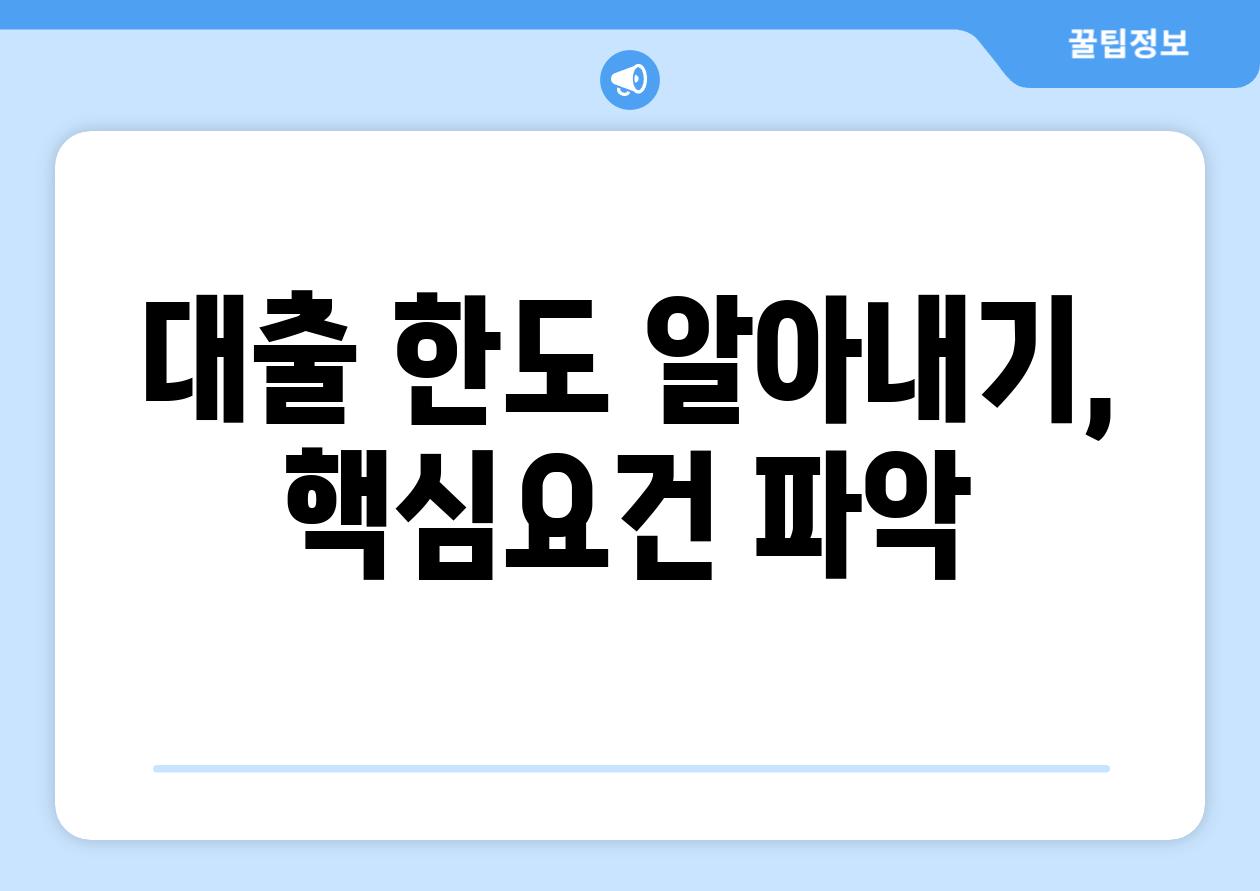 대출 한도 알아내기, 핵심요건 파악