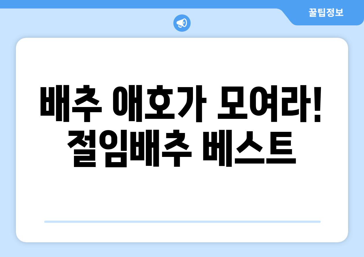 배추 애호가 모여라! 절임배추 베스트