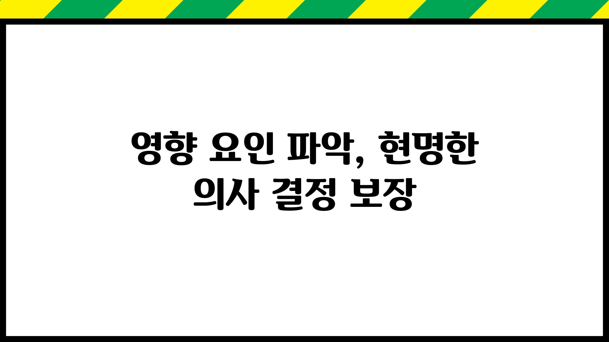 영향 요인 파악, 현명한 의사 결정 보장