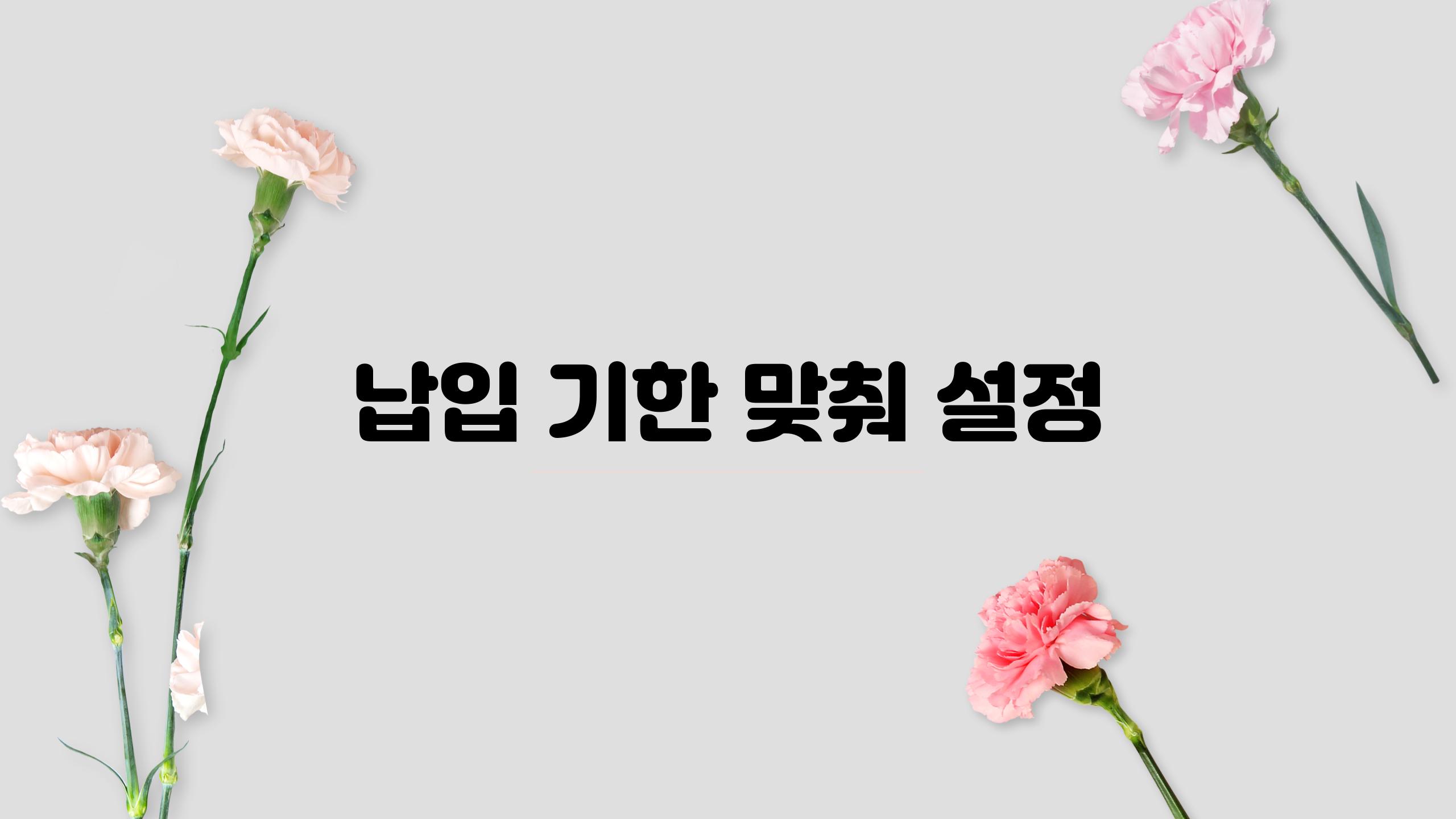 납입 기한 맞춰 설정