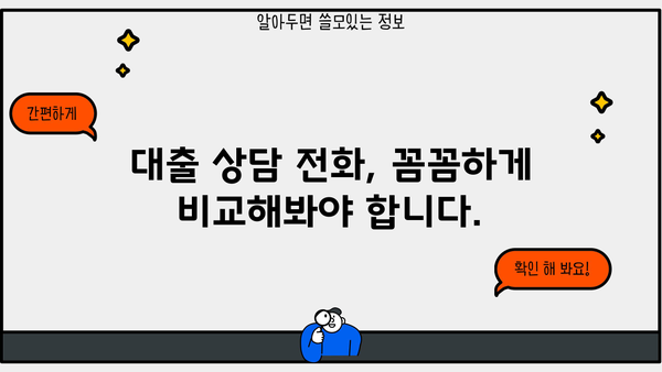 대출 상담 전화, 어디로 걸어야 할까요? |  내 상황에 맞는 최적의 대출 상담 전화 찾기