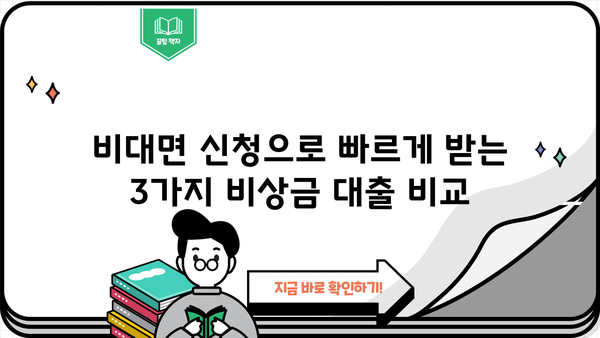 비대면 신청 OK! 급할 때 딱 맞는 비상금 대출 3가지 비교 | 비상금 대출, 급전, 저금리 대출, 대출 비교