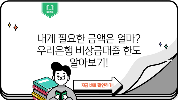 우리은행 비상금대출, 대상부터 한도, 금리까지 한번에 확인하세요! | 비상금, 신용대출, 대출조건, 금리비교