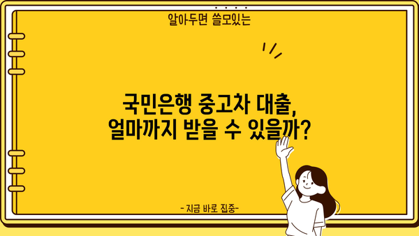 국민은행 중고차 대출 자격 완벽 가이드 | 중고차 구매, 대출 조건, 필요 서류, 주의 사항