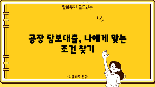 공장 담보대출, 합리적인 방법 찾기| 성공적인 대출 전략 가이드 | 공장 담보대출, 금리 비교, 대출 조건, 전문가 상담