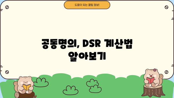 후순위아파트담보대출 DSR 한도, 공동명의 지분으로 더 받는 방법 | DSR, 주택 공동명의, 추가 대출 한도