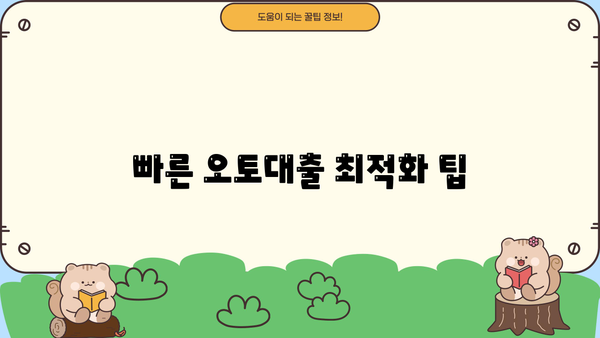 빠른 오토대출 최적화 팁