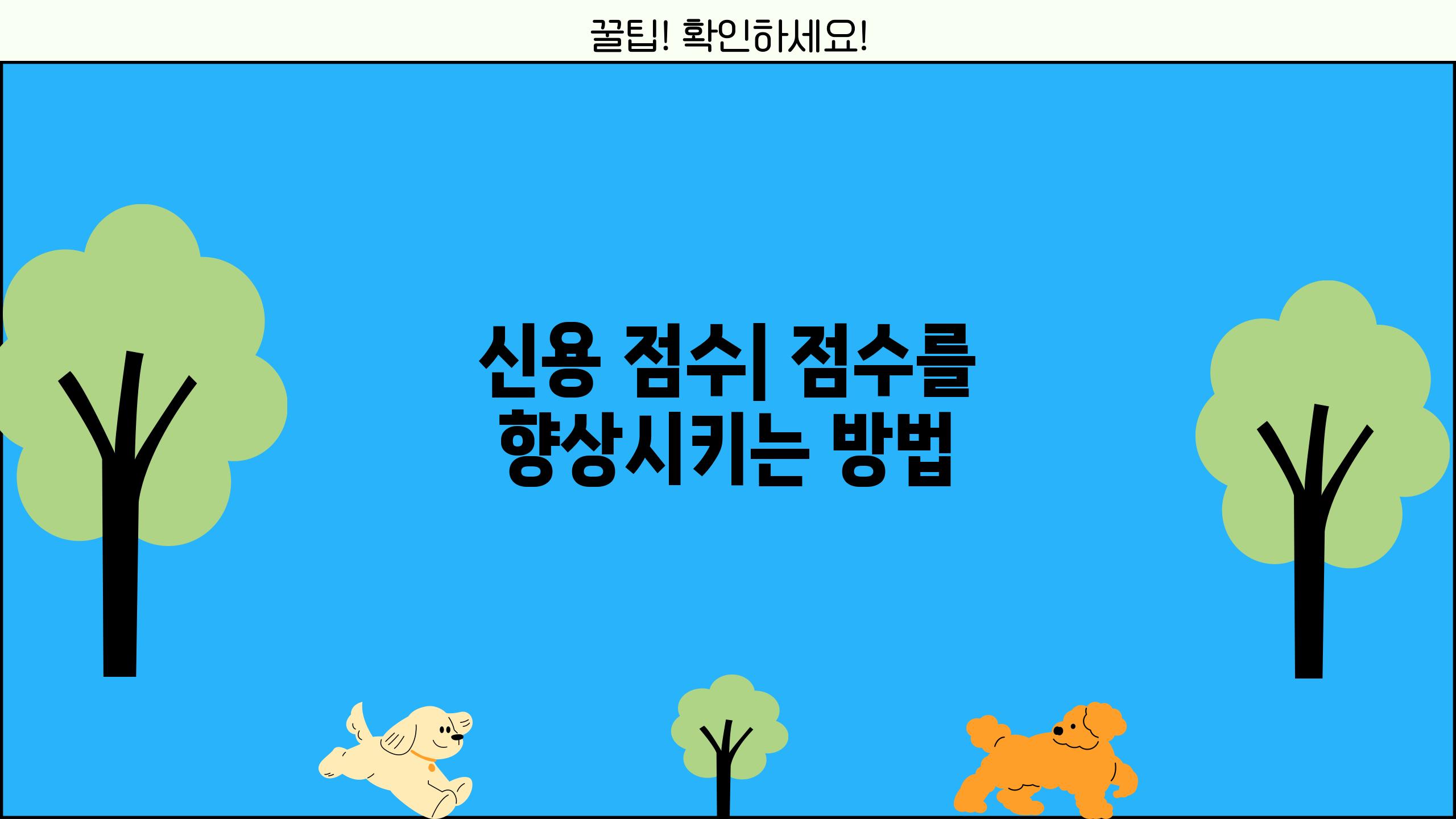 신용 점수| 점수를 향상시키는 방법
