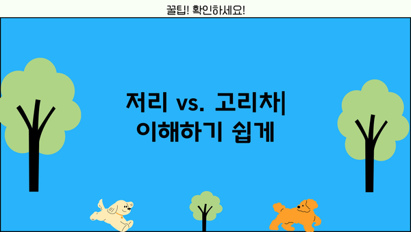 저리 vs. 고리차| 이해하기 쉽게