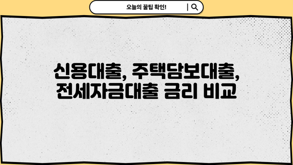 KB국민은행 대출 이자율 비교 및 최저금리 찾는 방법 | 신용대출, 주택담보대출, 전세자금대출