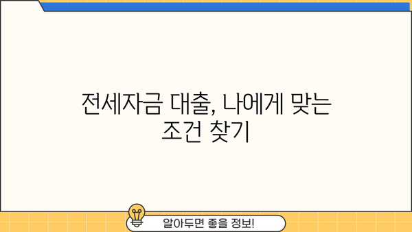 전세자금대출 한도 & 조건 비교 가이드| 나에게 맞는 최적의 대출 찾기 | 전세자금대출, 금리 비교, 대출 조건, 한도 계산, 주택 금융