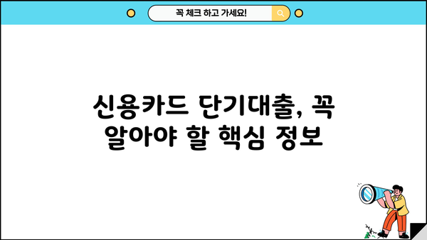 신용카드 단기대출, 똑똑하게 이용하는 꿀팁 5가지 | 신용카드, 단기대출, 금리 비교, 상환 계획