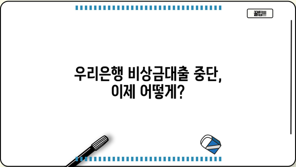 우리은행 비상금대출 중단 대비, 300만원까지!  나에게 맞는 대안 찾기 | 비상금, 대출, 금융, 긴급자금, 대출비교