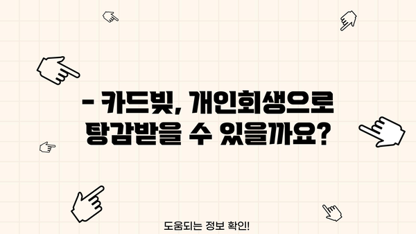 개인회생으로 카드빚 해결 가능할까요? | 카드빚, 개인회생, 신용회복, 파산, 채무 탕감