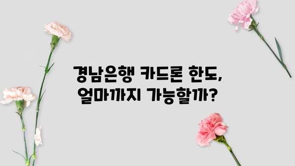 경남은행 카드론 대출, 조건과 금리 비교 분석! 후기 평가까지 | 신용대출, 한도, 금리, 후기, 비교