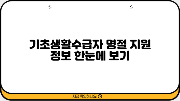 기초생활수급자 명절위로금 지급 기준 및 신청 방법 | 2023년 설날, 추석 위로금 정보