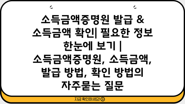 소득금액증명원 발급 & 소득금액 확인| 필요한 정보 한눈에 보기 | 소득금액증명원, 소득금액, 발급 방법, 확인 방법