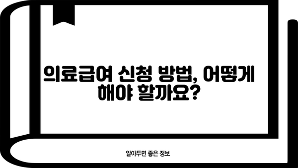 의료급여 신청, 누가 받을 수 있을까요? 1종, 2종 혜택 총정리 | 의료급여, 수급자, 신청 방법, 자격, 혜택