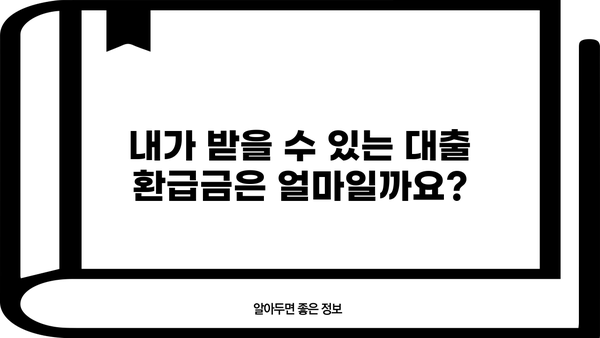 대출 환급금 받는 방법| 알아두면 돈이 되는 꿀팁 | 대출, 환급, 금융, 절세