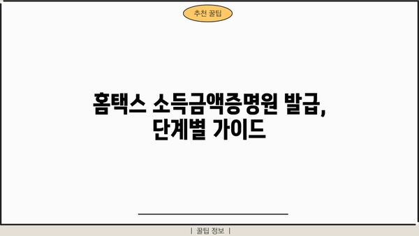 홈택스에서 소득금액증명원 발급받는 방법 | 간편 발급, 종류별 안내, 주의사항