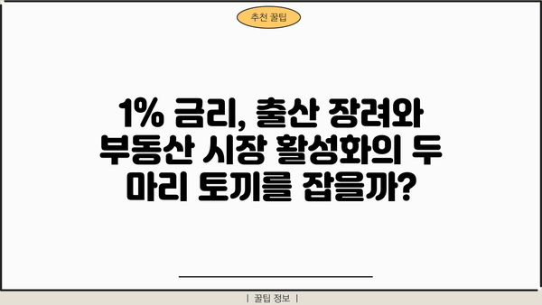 신생아 특례대출 1% 금리, 부동산 시장 살릴 수 있을까? | 신생아, 특례대출, 금리, 부동산, 시장 부양