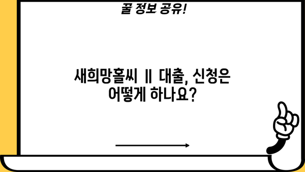 하나은행 새희망홀씨 Ⅱ 대출| 조건, 혜택, 자격, 신청 방법 총정리 | 신용대출, 저신용자 대출, 서민금융