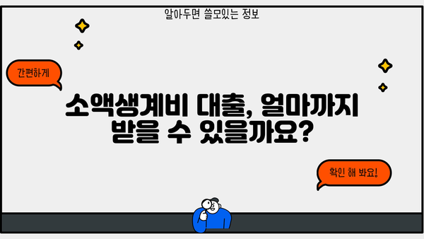 긴급 자금 필요할 때! 정부지원 소액생계비대출 완벽 가이드 | 한도, 금리, 조건, 신청방법, 지원 대상