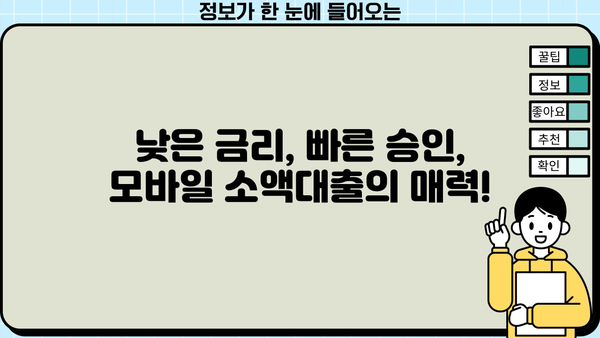 모바일 소액대출, 조건과 금리 비교 분석 |  나에게 맞는 대출 찾기