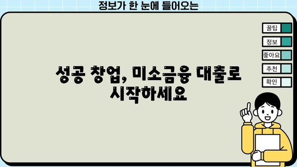 미소금융 창업 대출, 성공적인 시작을 위한 과제 해결 전략 | 창업 지원, 금융 정보, 사업 계획