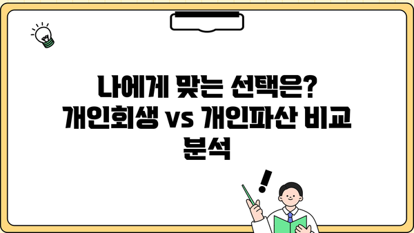 개인회생 vs 개인파산| 나에게 맞는 선택은? | 빚 탕감, 파산, 회생, 법률 정보