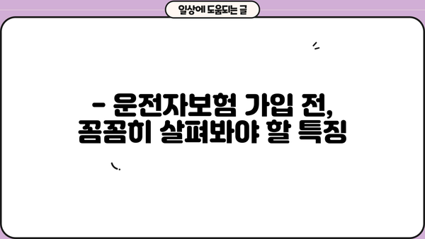 KB손해보험 운전자보험 가입 전 꼭 확인해야 할 핵심 정보 | 보장 내용, 특징, 비교 가이드