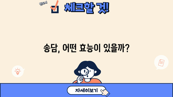 송담 효능, 먹는 방법, 부작용까지! 궁금한 모든 것을 알려드립니다. | 송담차, 송담 효능, 송담 부작용, 송담 먹는 법