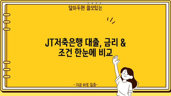 JT저축은행 대출 상품 비교 & 추천 | 나에게 맞는 대출 찾기, 금리 & 조건 한눈에 비교