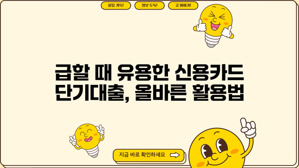 신용카드 단기대출, 이렇게 활용하면 똑똑하게 돈 관리! | 단기대출, 효율적인 사용법, 신용카드, 소액대출, 재테크