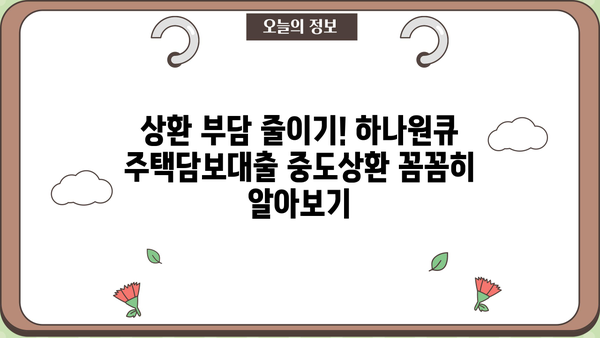 하나은행 하나원큐 주택담보대출 완벽 가이드| 모바일 신청부터 금리, 한도, 중도상환까지 | 주택담보대출, 모바일대출, 금리비교, 한도계산, 중도상환