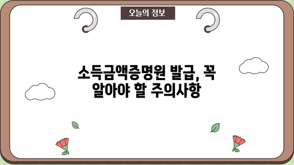 홈택스에서 소득금액증명원 발급받는 방법 | 간편 발급, 종류별 안내, 주의사항