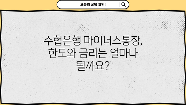 Sh 수협은행 마이너스통장 신용대출, 나에게 맞는 신청 자격은? | 신용대출, 마이너스통장, 신청 조건, 한도, 금리