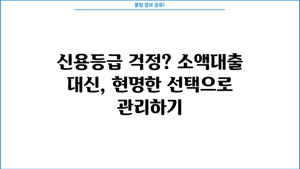 저신용 소액대출 대신? 똑똑한 대안 선택 가이드 | 비상금 마련, 신용 관리, 금융 정보